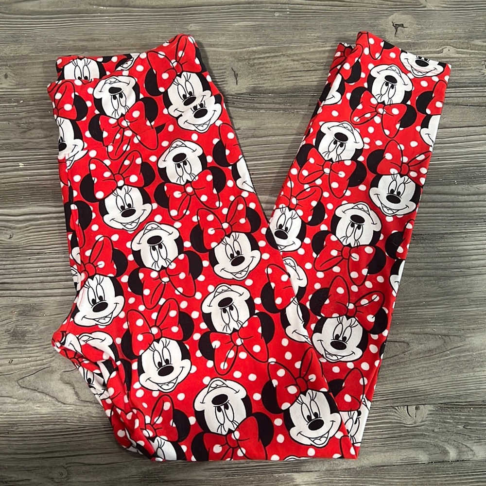 EUC Disney lularoe Minnie leggings size OS